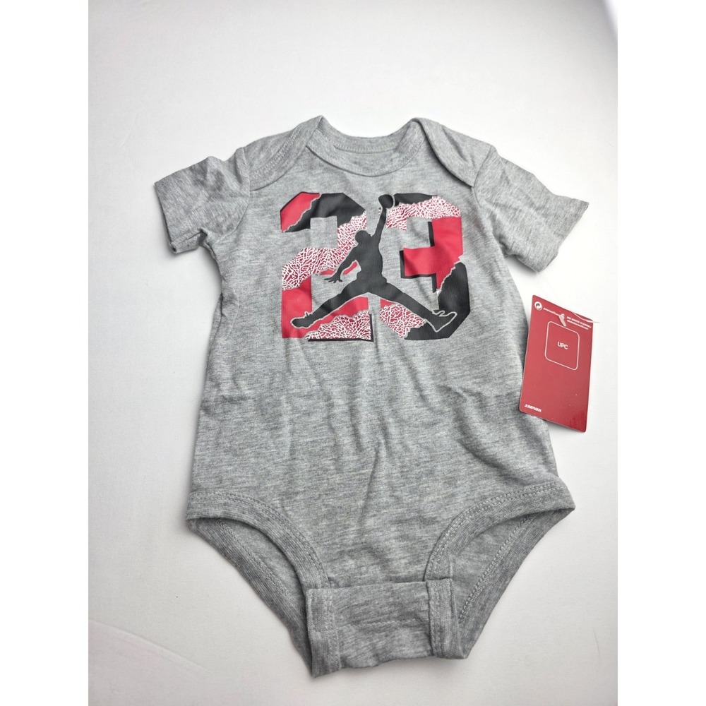 Nike Air Jordan Baby Short Sleeve‎ One Piece Size Infant 0-3 Months NWT grey 23